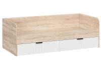 Кровать Woodville Стокгольм КРД03-90 90х200 дуб сонома / line софт пломбир