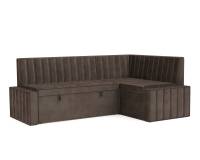 Кухонный угловой диван Вермут (Бархат шоколадный STAR VELVET 60 COFFEE) 211х83х141 см