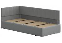 Кровать Woodville Гросато 90x200 мягкая серая ткань