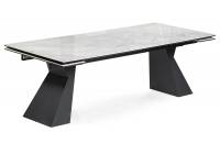 Керамический стол Woodville Денхольм 240(290)х100х75 rystal onyx bianco / черный