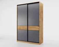 Шкаф-купе SLIM,125*60, Дуб вотан, Темно-серый