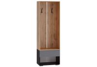 Прихожая Woodville by Лайфмебель Роут 0,6 м венге / дуб вотан / графит софт