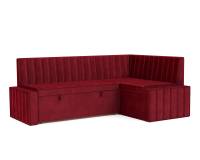 Кухонный угловой диван Вермут (Бархат красный STAR VELVET 3 DARK RED) 211х83х141 см