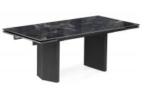 Керамический стол Woodville Монерон 200(260)х100х77 black paradise / черный
