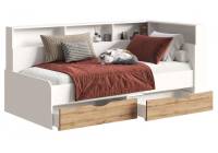 Кровать Woodville Амер 190х80 белый / дуб вотан