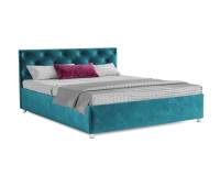 Кровать Классик 140 см (бархат сине-зеленый STAR VELVET 43 BLACK GREEN)