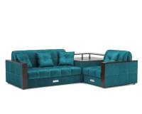 Диван угловой Прага НПБ (Бархат сине-зеленый STAR VELVET 43 BLACK GREEN)