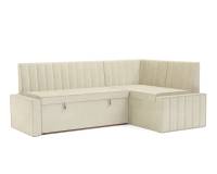 Кухонный угловой диван Вермут (Бархат бежевый STAR VELVET 6 LIGHT BEIGE) 211х83х141 см