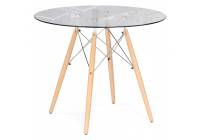 Стол стеклянный Woodville PT-151 80х80х76 clear glass / wood