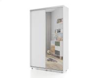 Шкаф-купе PRIME, 160х60х230 Белый с зеркалом