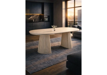 Стол деревянный Woodville Mersin 120(200)x120 шпон дуба / бук