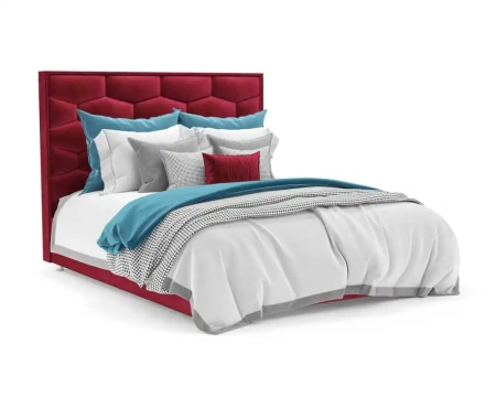 Кровать Рица 160 см (Бархат красный STAR VELVET 3 DARK RED)