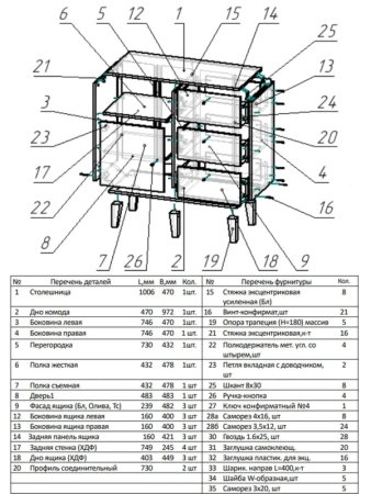 Комод 3 ящика с дверью СТОРИ, белый