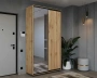 Шкаф-купе PRIME, 140х45х230 Дуб вотан с зеркалом