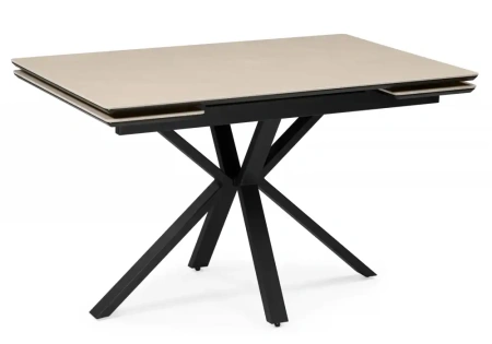 Керамический стол Notta Старлайт 120(180)х80 okara light yellow / черный