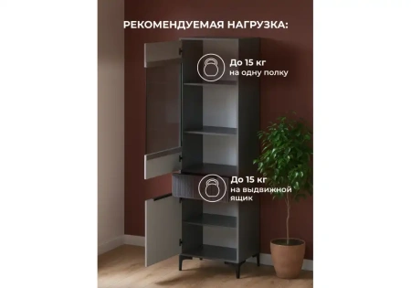 Стеллаж Woodville Иадама графит / графит софт