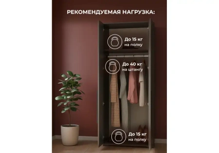 Шкаф Woodville Филеста 2-ств. графит