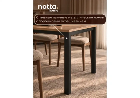 Стол деревянный Notta Алекс 180х90 дуб крафт золотой / черный