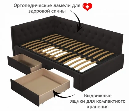 Кровать полутораспальная Afelia 2000x1200