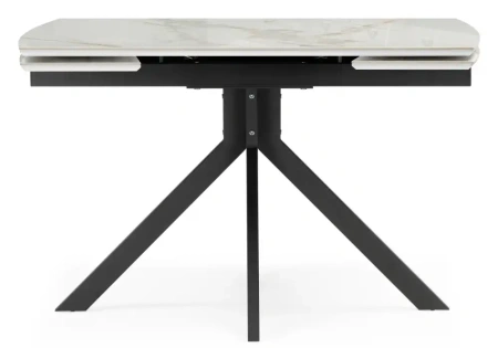 Керамический стол Woodville Катчел 120(180)x80 calacatta gold / черный
