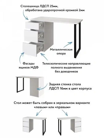 Стол письменный Эконом стандарт С-401
