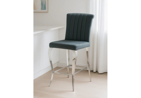 Барный стул Woodville Joan dark grey / steel