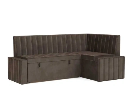 Кухонный угловой диван Вермут (Бархат шоколадный STAR VELVET 60 COFFEE) 191х83х121 см
