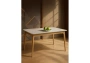 Керамический стол Woodville Halmar 140(180)x80 белый спеченный камень / светлое дерево
