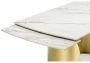 Керамический стол Woodville Готланд 160(220)x90 бежевый (fnz9206037) / золото
