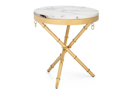 Журнальный стол Woodville Monika 50х55 marble / gold