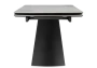 Керамический стол Woodville Симмонс 180(260)x90 statuario titan gloss / черный / орех дуб монтана