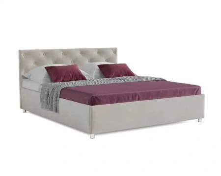Кровать Классик 140 см (бархат бежевый STAR VELVET 6 BEIGE)