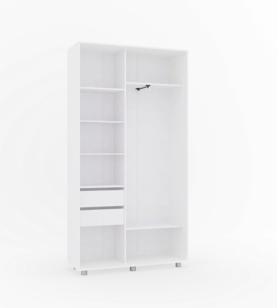 Шкаф-купе PRIME, 120х45х230 Белый с зеркалом