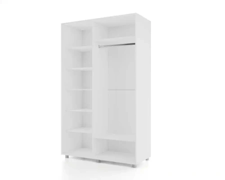 Шкаф-купе PRIME, 160х60х230 Белый с зеркалом