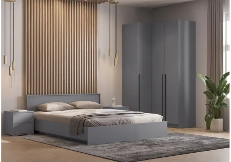 Кровать Woodville Бирма 140x200 (без основания) серый графит