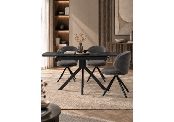 Керамический стол Woodville Катчел 120(180)x80 черный мрамор / черный