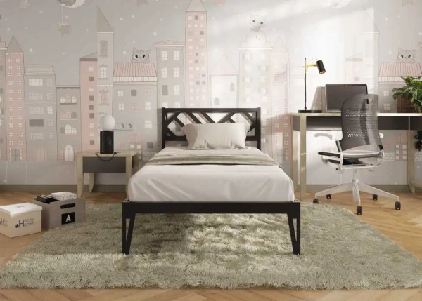 Кровать КМД 47 АЙРИС 900, черный