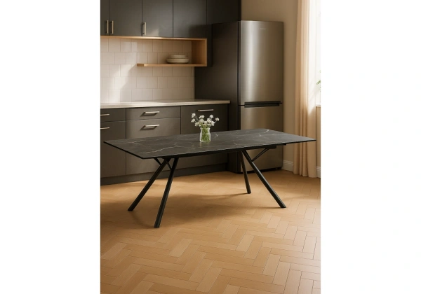 Керамический стол Woodville Ворен 180(240)x90 nero markina / черный