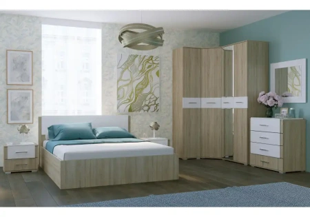 Кровать Woodville Теплиса 160x200 сонома / белый