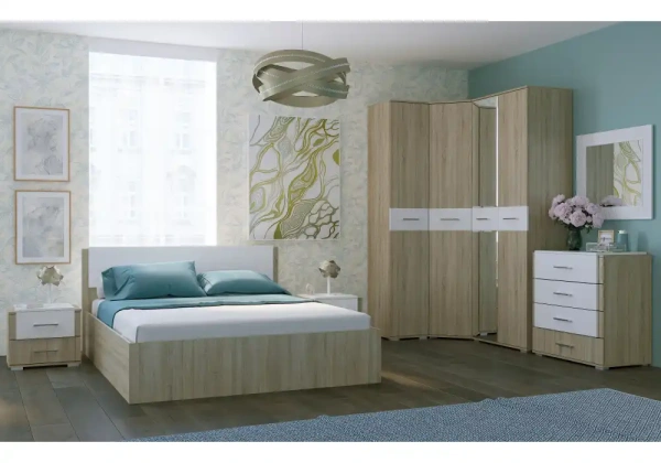 Кровать Woodville Теплиса 160x200 сонома / белый