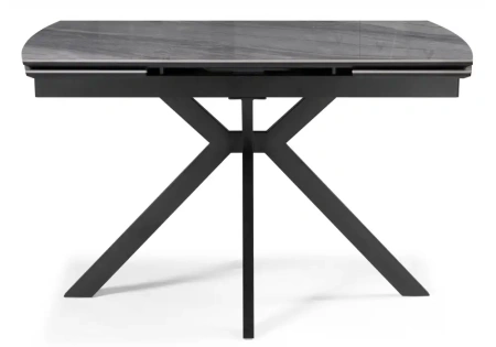 Керамический стол Woodville Катчел-2 120(180)x80 серый активный / черный