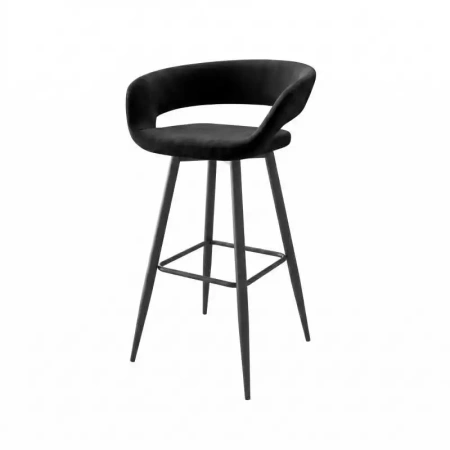 Стул полубарный Барни 700, Черный/Черный бархат Д24