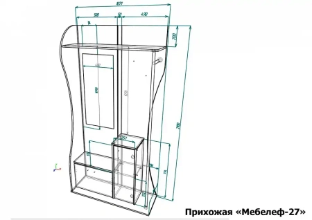 Стенка для прихожей Мебелеф-27