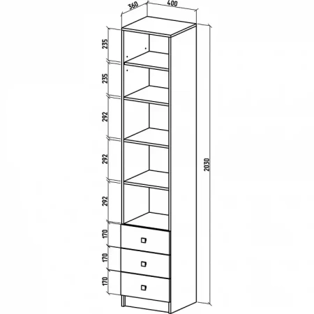 Стеллаж комбинированный Бостон-6