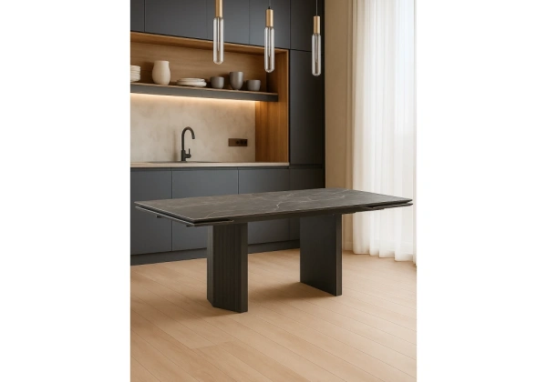 Керамический стол Woodville by Лайфмебель Монерон 180x90 nero marquina / черный