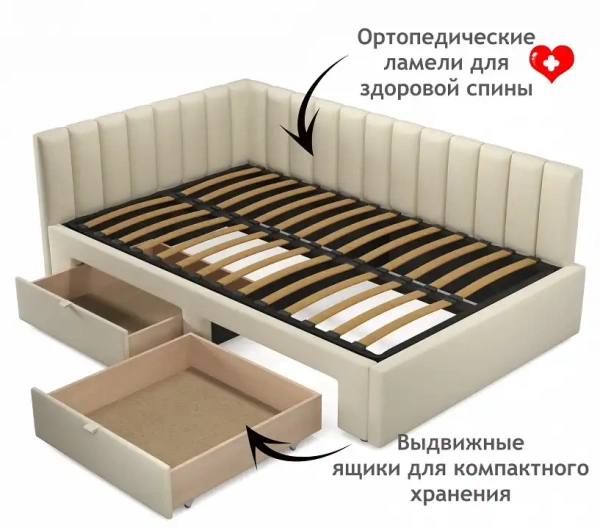 Кровать полутораспальная Milena 2000x1200