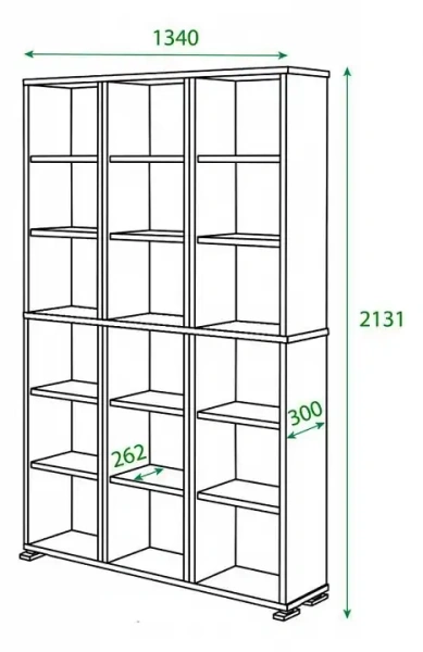 Шкаф книжный Домино ПУ-40-5