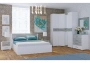 Кровать Woodville Теплиса 160x200 белый / бетон светлый
