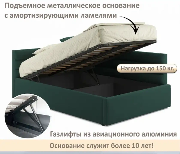 Кровать полутораспальная Aura 1200
