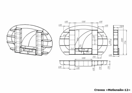 Стенка для гостиной Мебелайн-12